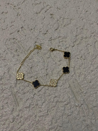 Missbeqa Van Cleef Model Çift Yönlü Bileklik (Gold-Siyah)