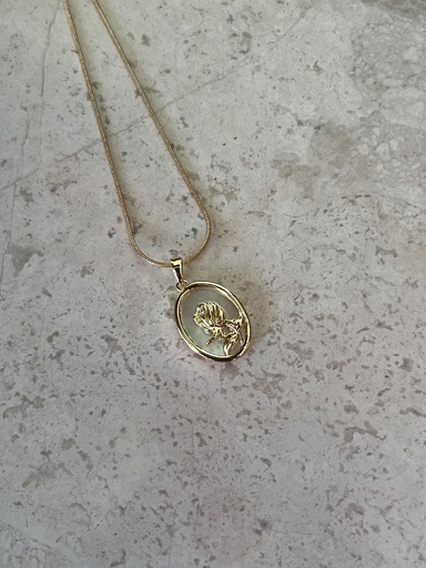 Missbeqa Vintage Gül Madalyon Kolye